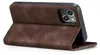 A brown flip case for an iPhone is shown on a white background. Produktbild-Vorschau