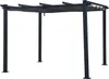 A freestanding pergola with a retractable canopy.