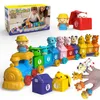36-teiliges Montessori Zahlen-Zug Set mit Bauernhoftieren – Produktbild-Vorschau 1