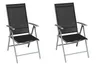 Two black folding garden chairs shown from the front. Produktbild-Vorschau