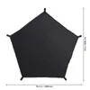 A black pentagonal hammock accessory for a dome climber, laid flat on a white background with measurement indicators. Produktbild-Vorschau