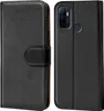 A black flip case for a smartphone is shown, with the phone inserted in the right half of the case. Podgląd zdjęcia produktu