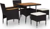 set da pranzo da giardino 5 pezzi in poly rattan nero Anteprima dell’immagine prodotto 8