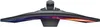 A top-down view of a curved monitor stand with colorful lighting. Voir les images du produit