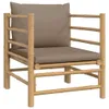 vidaXL 6-tlg. Garten-Lounge-Set mit Kissen Taupe Bambus Produktbild-Vorschau 6