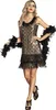 Charleston Peacock Kostüm für Damen | Gold Schwarz Größe: M Produktbild-Vorschau 2