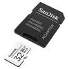 A SanDisk microSDHC card and its adapter are shown on a white background. Podgląd zdjęcia produktu