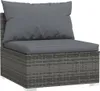 vidaXL 7-tlg. Garten-Lounge-Set mit Kissen Poly Rattan Grau Produktbild-Vorschau 6