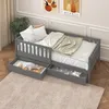 Sunny Isa Kinderbett aus Holz mit 2 Schubladen in Grau | Produktbild-Vorschau 3