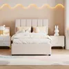 A bedroom scene with a bed, nightstands, and decorative elements. Produktbild-Vorschau