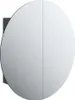 vidaXL Armoire de salle de bain avec miroir rond & LED noir Voir les images du produit 1