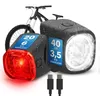 Fischer fietslamp-set met oplaadbare batterij, model Square Productafbeelding-voorbeeld 1