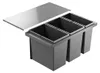 Poubelle Hailo 10000227 Triple XL 800 28/28/18 litres gris Voir les images du produit 1