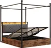 Łóżko dwuosobowe Merax 140x190 cm z hydraulicznym schowkiem Podgląd zdjęcia produktu 5