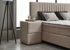 A bedroom scene with a bed, nightstand, and floor lamp. Produktbild-Vorschau