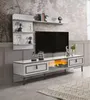 Wohnzimmer Set 2tlg TV Ständer and Regal weiß Holz Produktbild-Vorschau 1