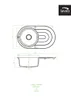 Technical drawing of a sink with dimensions and branding. Podgląd zdjęcia produktu