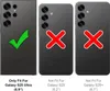 Three phone cases shown side-by-side, with checkmarks and crosses indicating compatibility. Produktbild-Vorschau