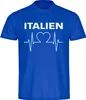 multifanshop Herren T-Shirt - Italien - Herzschlag, blau, Produktbild-Vorschau 1