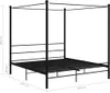 vidaXL Postel s baldachýnem Black Metal 200x200 cm Náhled obrázku produktu 5