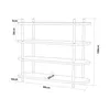 A line drawing diagram of a bookshelf with dimensions indicated. Náhled obrázku produktu