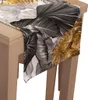 Tischläufer mit Muster 40 x 120 cm Große Blätter Grau Gelb Produktbild-Vorschau 5