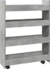 A narrow, four-tier storage cart with a concrete gray finish and wheels. Podgląd zdjęcia produktu