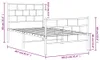 Postel s čelem a nohou kovová bílá 100x200 cm Náhled obrázku produktu 8