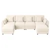 Merax Modulares U-/L Ecksofa, 6-Sitzer mit 2 Hockern, LED Produktbild-Vorschau 10