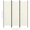 A cream-colored room divider with black metal frames, shown from the front. Anteprima dell’immagine prodotto