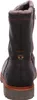 A back view of a brown leather boot with a faux fur lining. Produktbild-Vorschau