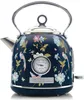A close-up studio shot of a decorative electric kettle with a floral and bird pattern. Produktbild-Vorschau