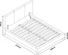 A line drawing diagram of a bed frame with dimensions indicated. Náhľad obrázku produktu