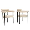 Two beige chairs with black metal legs are shown against a white background. Podgląd zdjęcia produktu