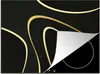 KitchenYeah© Herdabdeckplatte Goldene Wellen auf schwarzem Produktbild-Vorschau 1