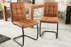 Moderner Freischwinger Stuhl MODENA hellbraun Design Produktbild-Vorschau 4