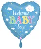 18"/Ø46cm Herz Folienballon "Welcome Baby Boy" Produktbild-Vorschau 3