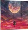 Bilder auf glas - Einteilig - Mond Schaukel Frau - 70x70cm Produktbild-Vorschau 1