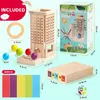 Jeu de société Montessori en bois, tour d'apprentissage des Voir les images du produit 4