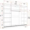 Schwebetürenschrank Alba 250 cm Schwarz/Sonoma, ohne Produktbild-Vorschau 7