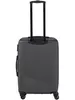A gray Travelite trolley suitcase is shown from the back against a white background. Produktbild-Vorschau