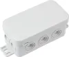 A white electrical junction box with multiple entry points. Náhled obrázku produktu