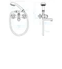 Rubinetto da bagno a parete con doccia standard cromo Anteprima dell’immagine prodotto 3