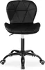 A black office chair with a star-shaped base and wheels, shown from the front. Náhled obrázku produktu