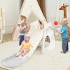 COSTWAY Kinder Rutsche, Kinderrutsche mit Basketballkorb, Produktbild-Vorschau 2