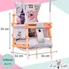 A close-up of a baby swing with dimensions indicated. Produktbild-Vorschau