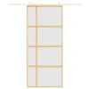 vidaXL Porta scorrevole Golden 90x205 cm Vetro e alluminio Anteprima dell’immagine prodotto 3
