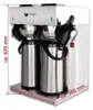 A professional studio shot of a commercial coffee maker with dimensions indicated. Produktbild-Vorschau