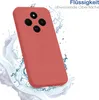 A red phone case is shown with water splashing around it. Produktbild-Vorschau