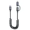 USB-C Kabel 60W Schnellladekabel Spiralkabel für iPhone Produktbild-Vorschau 1